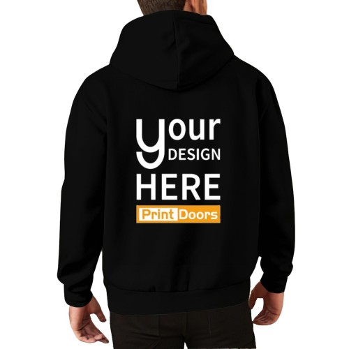 Men's Back Print Hoodie 320g | Poly Cotton Blend (Made in USA)