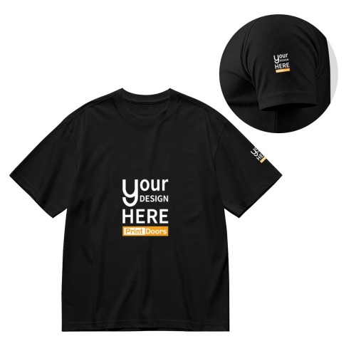 T-Shirt (Front + Shoulder Design) | Cotton (Made in USA)
