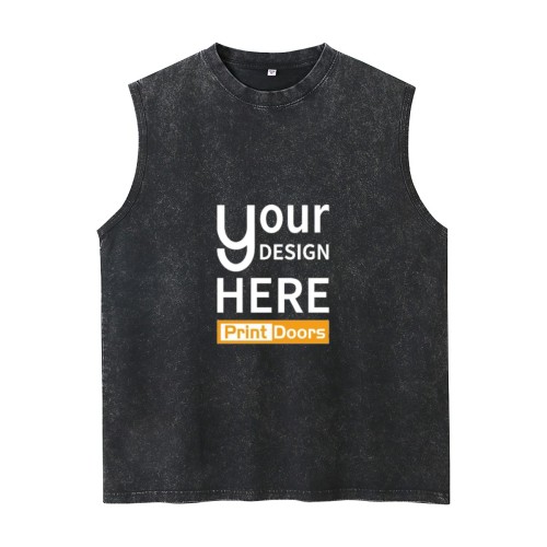 Washed Tank Top - Front Print | Cotton (Made in USA)