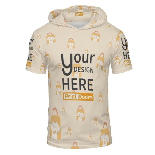 Men's Short-Sleeved Hoodie | Polyester