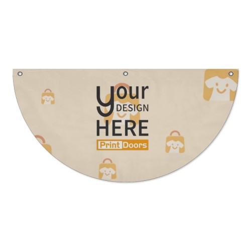 Thickened Light Blocking Semi-Circular Banner - 3-Hole Laser Version | Polyester (Made in USA)