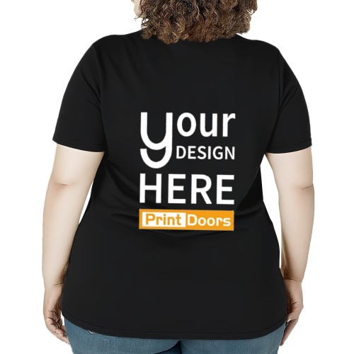 Women Plus Size Back DTF Print |Cotton Tee (Made in CA)