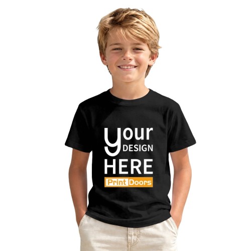 Kids' Front Print Short Sleeve Cotton T-Shirt 180g | Cotton (Made in USA)