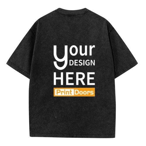 230g Washed T-Shirt - Back Print (DTF) | Cotton (Made in UK)