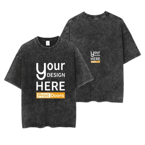 100% Pure Cotton Denim Heat Transfer Short Sleeve T-Shirt (230g) | Cotton