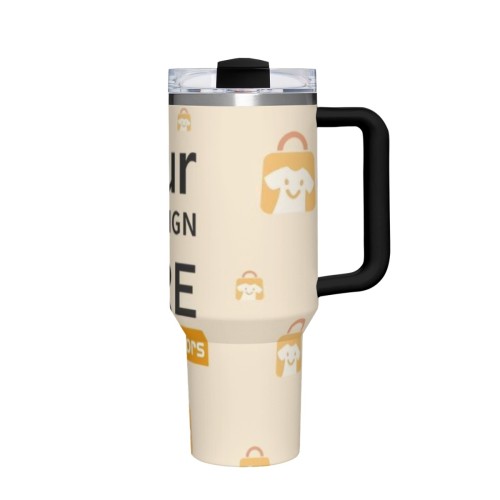 1st Gen 40oz Large Capacity Handled Car Tumbler - Black | 304 Stainless Steel (Made in USA)