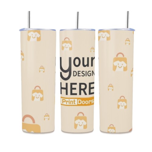 20oz Straight Tumbler with Straw | 304 Stainless Steel (Made in USA)