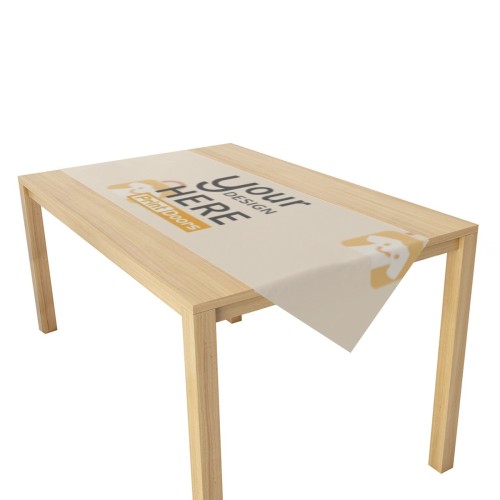 Double-Layer Linen Table Runner Off-white 24×72in (Triangular) | Linen