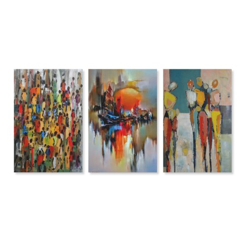 Triptych Decorative Painting Canvas (Unframed) (2:3) | Polyester (Made in USA)