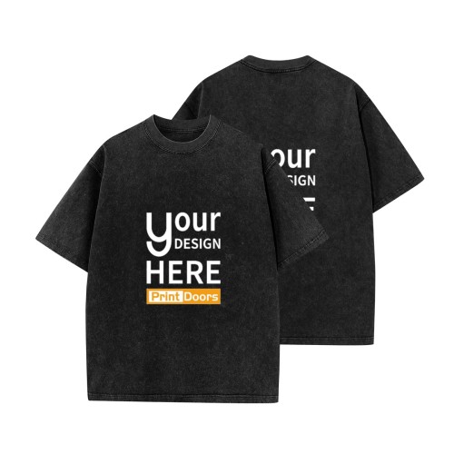 Men's Washed T-Shirt （DTF）- Double-sided Print 230gsm | Cotton (Made in JP)
