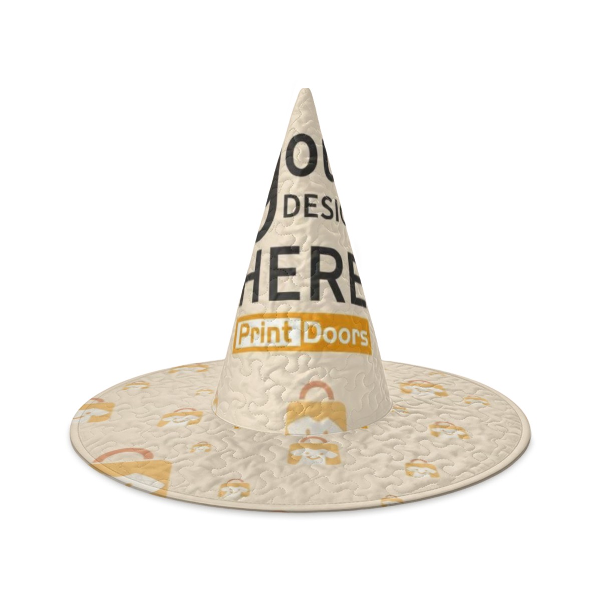 Quilted embroidered witch hat produced on demand by PrintDoors for the Halloween season