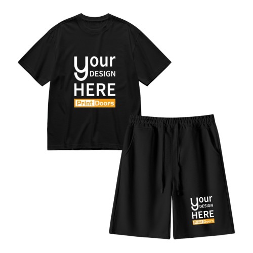 T-Shirt (Front Print) + Shorts (Left Leg Print) Set | Polyester(Made in USA)