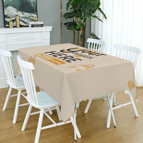 Square Lace Decor Long Tablecloth 60x90inch | Polyester (Made in USA)