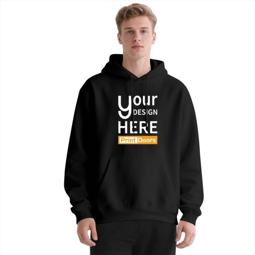Men's Hoodie Sweatshirt‑Front Print300gsm（DTF） | Polyester‑Cotton Blend (Made in DE)
