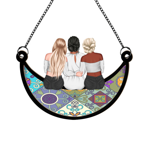 Personalized Moon Shape Window Hanging Suncatcher Ornaments | Acrylic