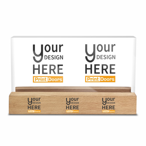 Personalized Desk Nameplate(Solid Wood Base) | Acrylic