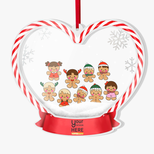 Personalized Christmas Gift Heart Shape Shaker Ornaments for Family | Acrylic