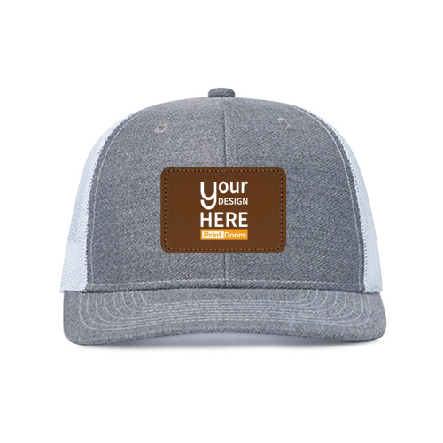 Rectangular Leather Logo Mesh Cap (UV Printed) | Polyester and PU