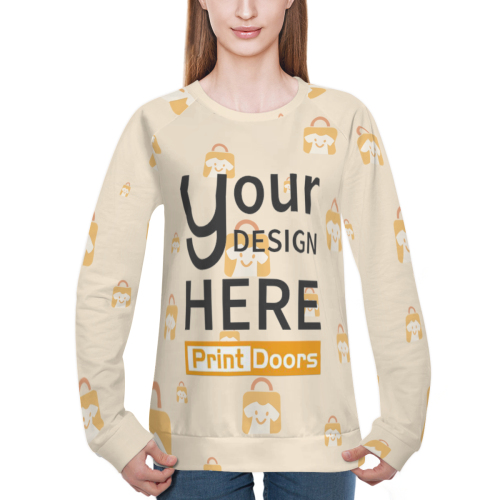 All-Over Print Women's Raglan Long Sleeved Sweatshirt｜Polyester