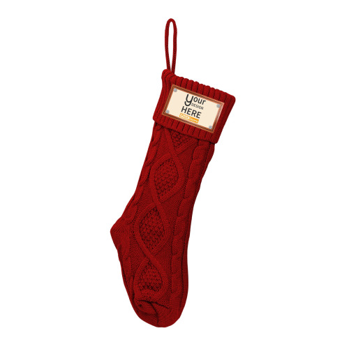 Personalized Leather Logo Christmas Stocking (UV Printing)| Polyester