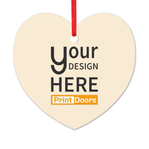 Christmas Day heart-shaped Ornaments (single-sided printing) | High quality metal aluminum