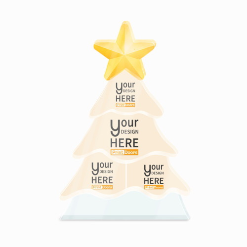 Custom Photo Xmas Tree, Family Christmas Decorations (4 Custom Areas) | Acrylic