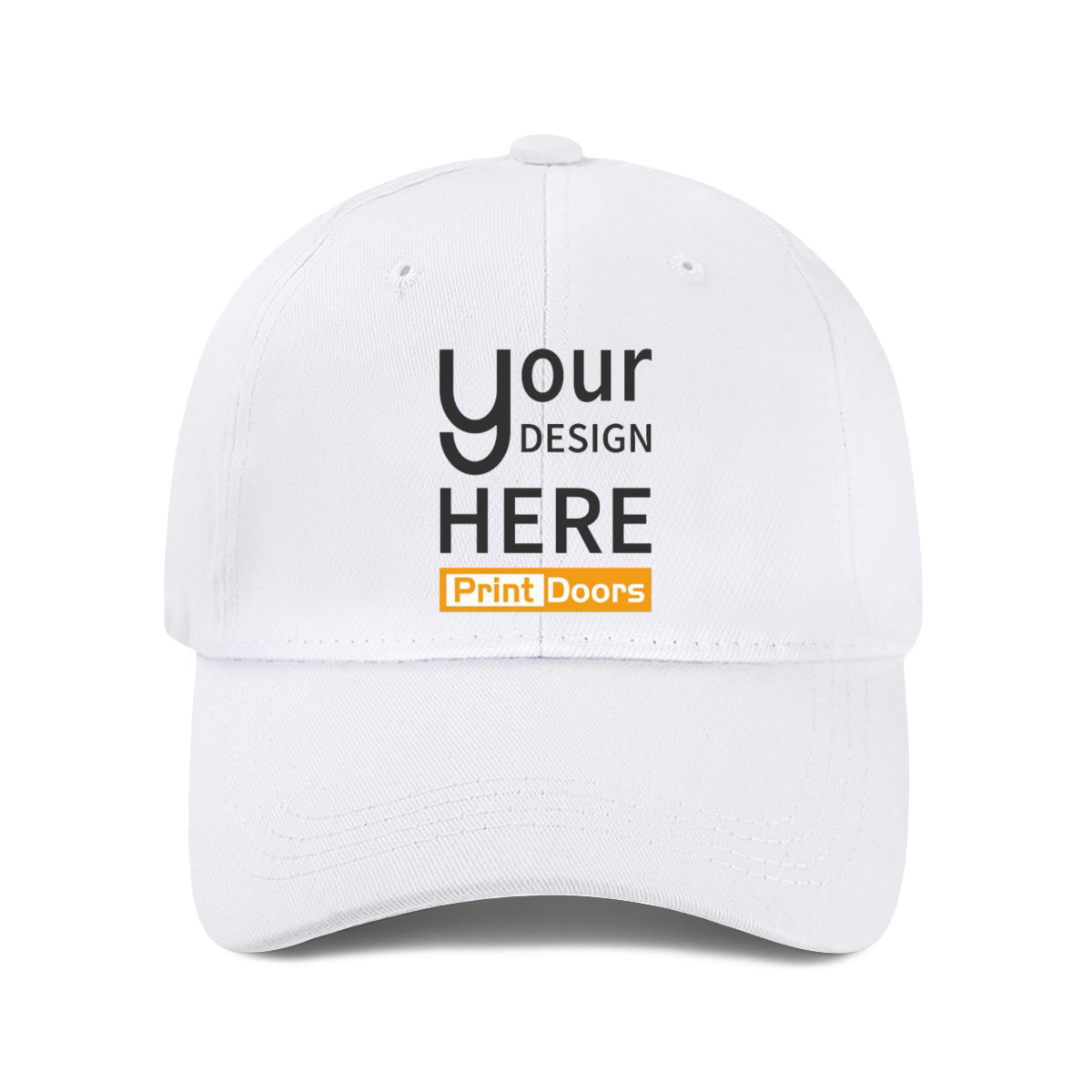 Youth cotton baseball cap produced on demand by PrintDoors for bulk and private label orders