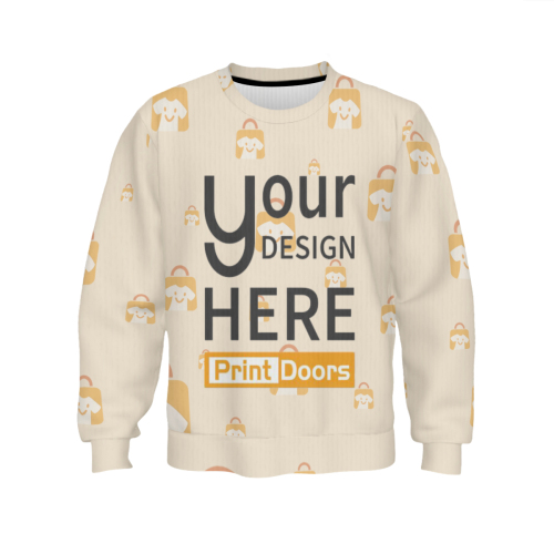 All-Over Print Crew Neck Sweater(Thick Version) | 95% Polyester+5% Spandex