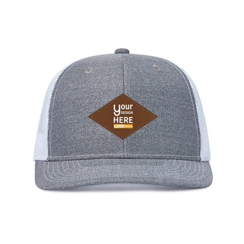 Ling Shaped Leather Logo Mesh Cap (UV Printed) | Polyester and PU