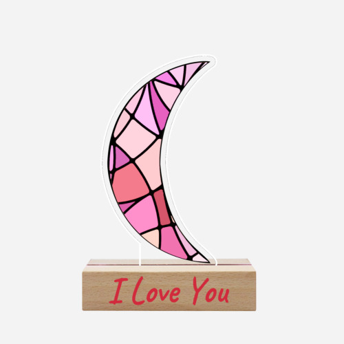 Personalized Photo Custom Shape Night Light (Rectangular Wooden Base) | Acrylic
