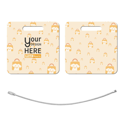 Square Luggage Tag (Double Sided Printing) | Stainless Steel