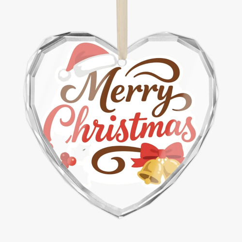 Heart-Shaped Crystal Glass Ornament | Glass (Made in USA)