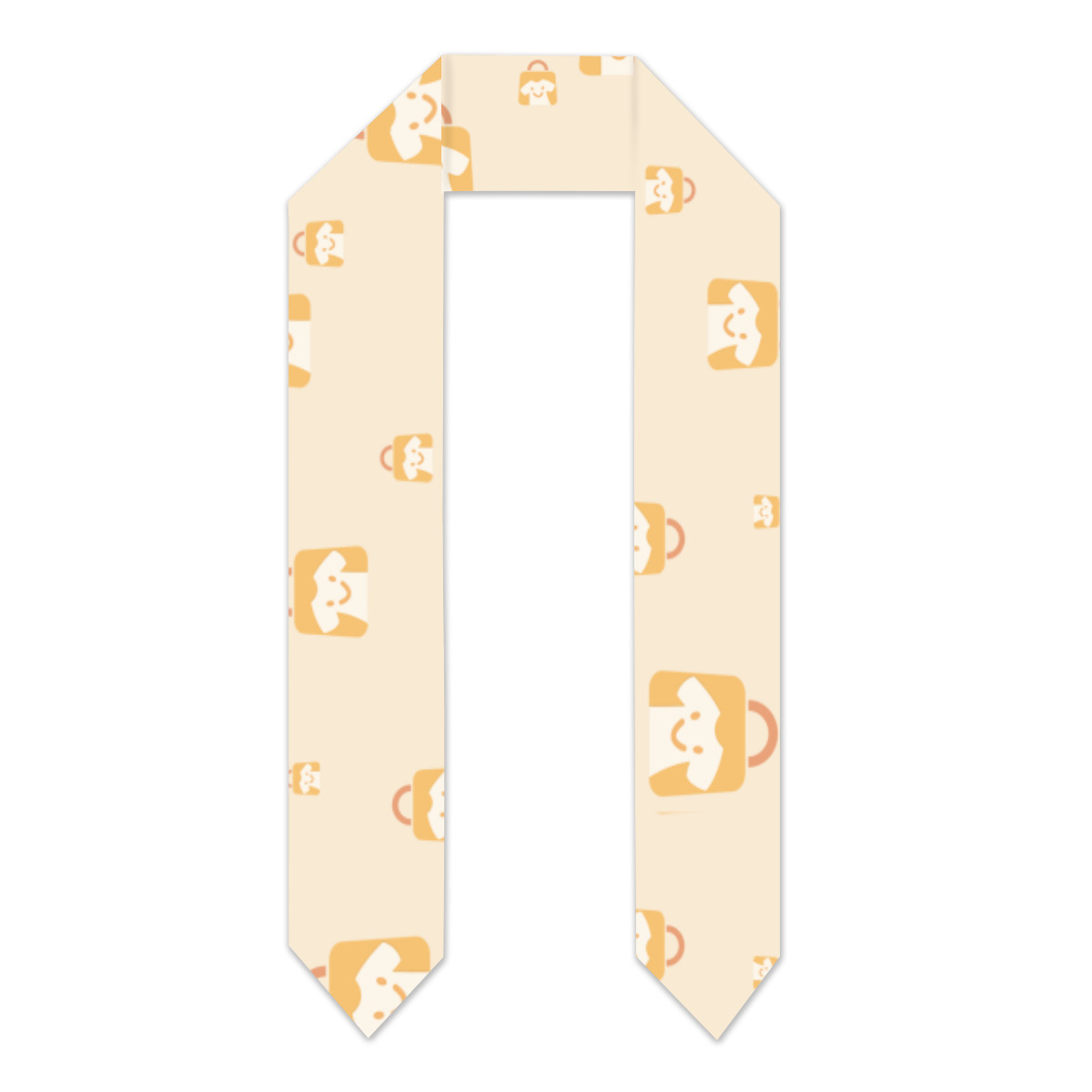 Thick graduation stole with pointed finish printed on demand by PrintDoors