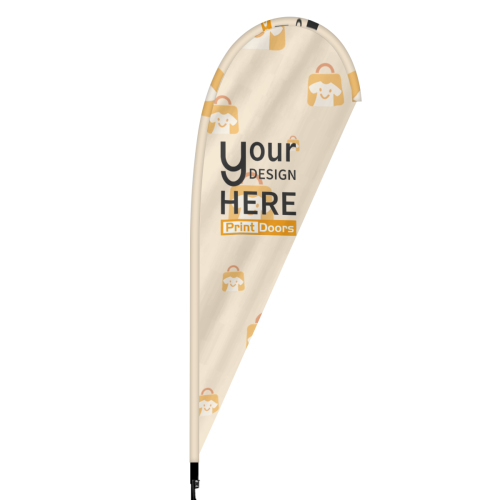 Double Sided Printed Outdoor Advertising Teardrop Flag,Feather Flag(2.5x5.5ft) | Silver-Plated Fabric