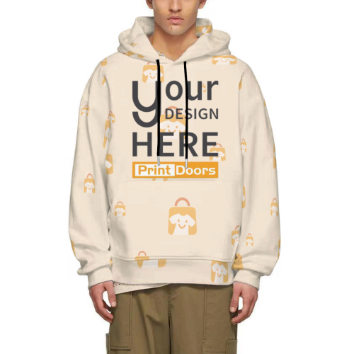 All-Over Print Hoodie (Euro Size) (Print Support on Inside of Hood) (Black Hood String) | 260GSM Polyester (Plus Fleece)