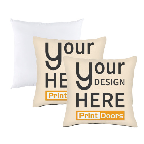 Pillow Cover + Pillow Filler (Supports Double-Sided Different printing) | Linen (Beige)