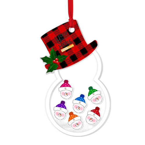 Personalized Christmas Gift Snowman Shaker Ornaments for the Family | Acrylic