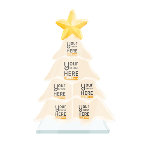 Custom Photo Xmas Tree, Family Christmas Decorations (6 Custom Areas) | Acrylic