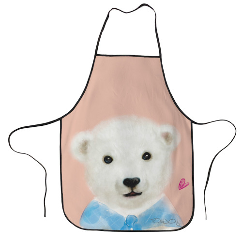 Korean Fashion Cartoon Locking Edge Apron | Polyester