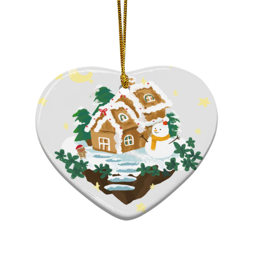 Heart-Shaped Ceramic Ornament | Ceramic (Made in USA)