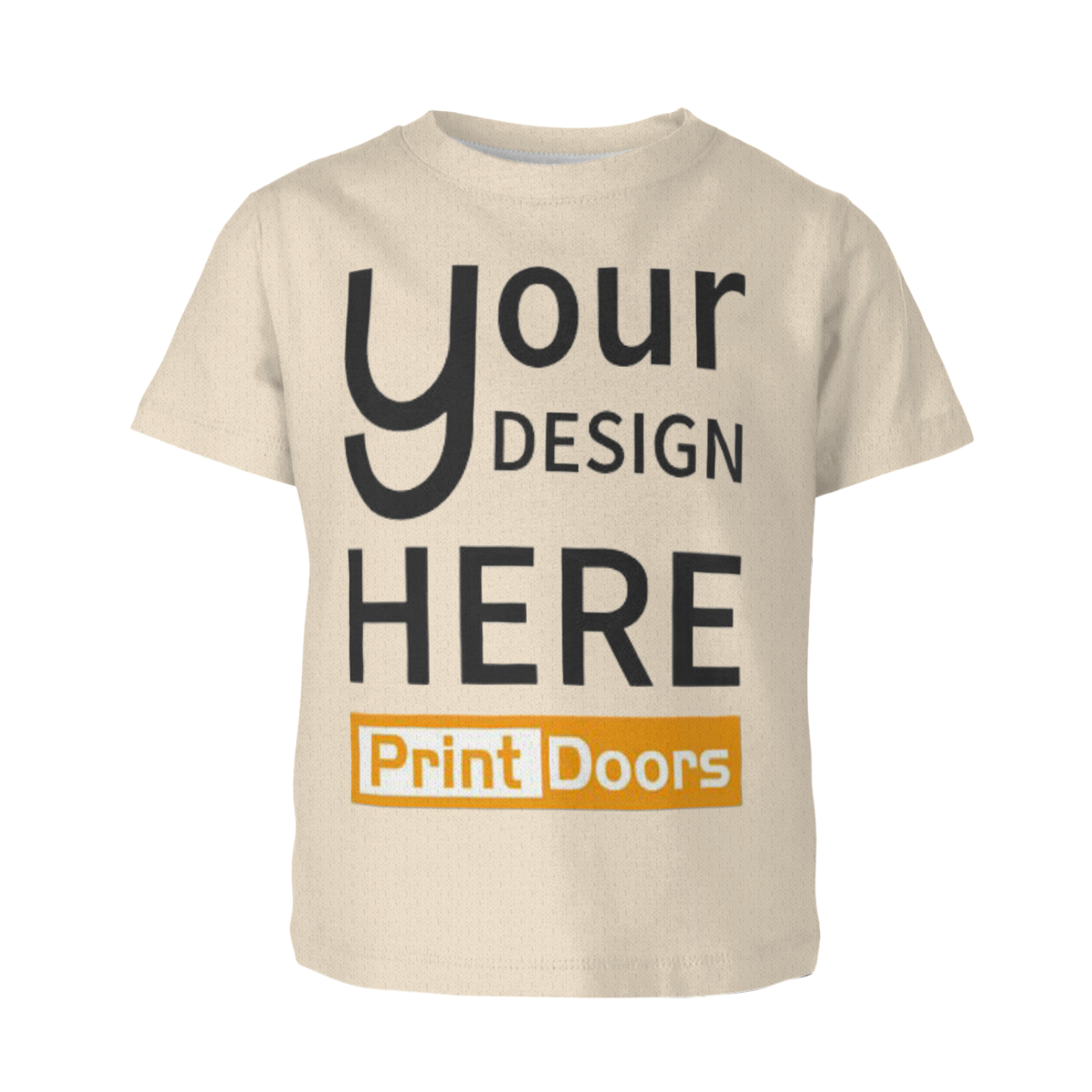 All-over print mesh children's T-shirt in polyester produced on demand by PrintDoors