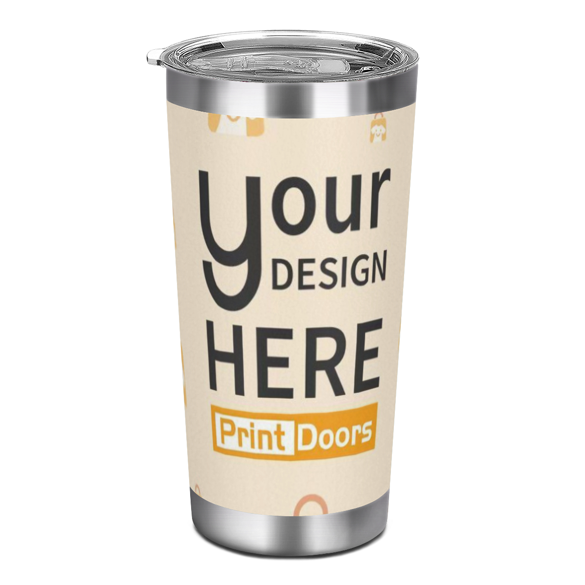 Classic outdoor stainless steel tumbler produced on demand by PrintDoors
