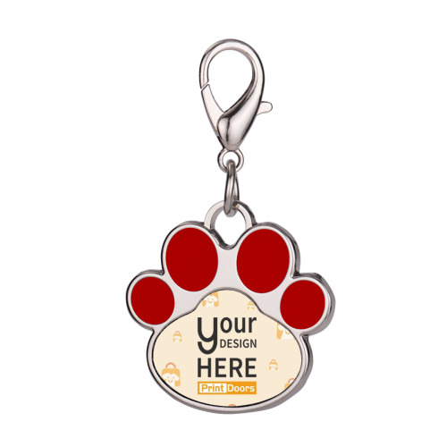 Dog Paw Shape Charm Keychain | Stainless Steel