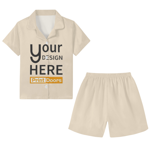 All Over Print Kids' Short Sleeve Pajama Set | Polyester Imitation Cotton