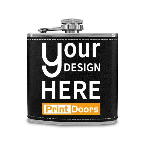 Personalized Leather Flask (6oz) | Stainless steel 304