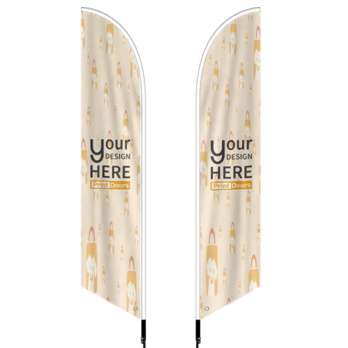 Double Layer Teardrop Beach Flag (70x340cm / 2.3x11ft) | Polyester（Made in USA）