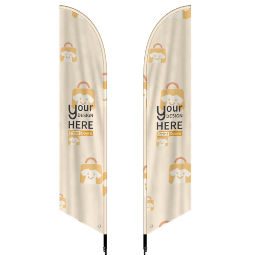 Double-Layer Feather Flags(2.3x11ft)| Silver-plated fabric