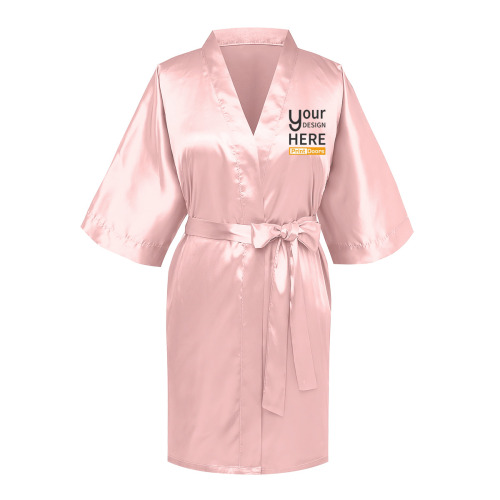 Personalized Women's Simulated Silk Pajama Robe | Polyester