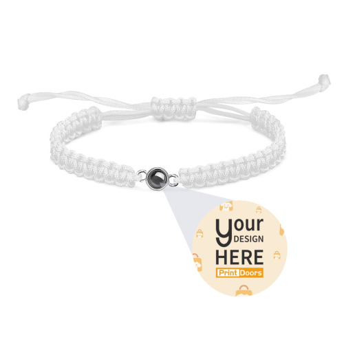 Adjustable Braided Rope Circle Photo Bracelet | Polyester