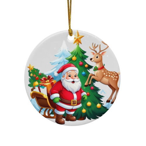 Round Ceramic Ornament | Ceramic (Made in USA)